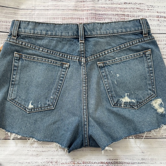 Reformation Jeans Womens Blue Dixie Fly Button High Rise Jeans Shorts Size 28 - Picture 8 of 8